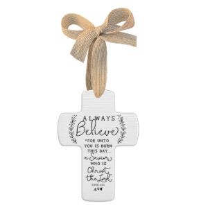 Always Believe Cross Ornament Ribbon