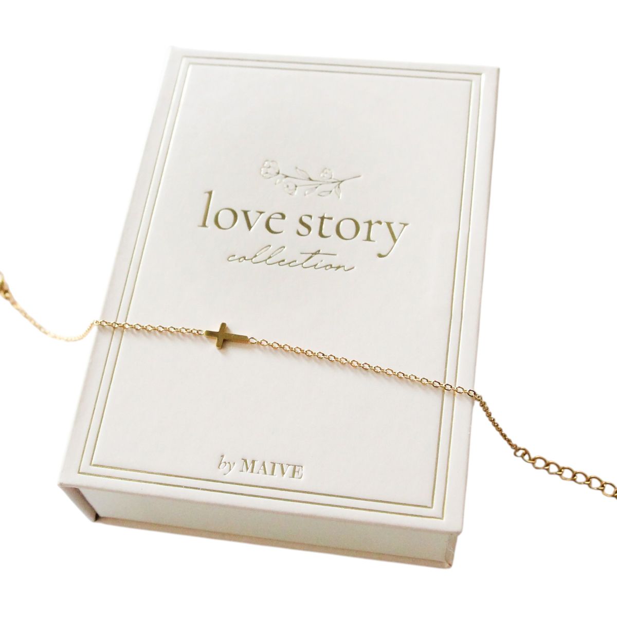 Dainty Sideways Cross Bracelet